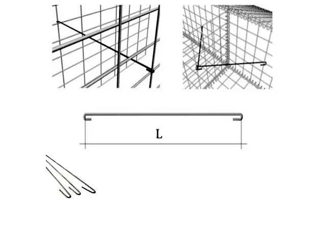Фото 1 - Стяжки для габіону  800 мм Ø4 мм